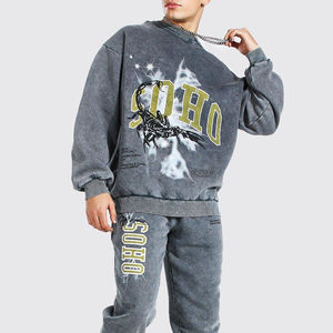 Conjunto Deportivo Personalizado para Hombre, Lavado Ácido, Corte Regular, Diseño Oversize, Impresión Serigrafiada, Alta Calidad, Precio de Fábrica - Product Image 3