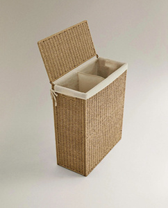 New design paper storage <b>basket</b>, <b>hamper</b> with lid make in Vietnam with fabric inside eco-friendly design - Product Image 1