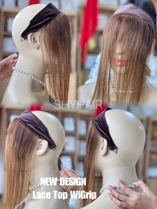 SHY Hair New Desgin Lace Top Wigrip Banda compacta que asegura Toppers y peluca sin volumen en la línea del cabello y parte - Product Image 5