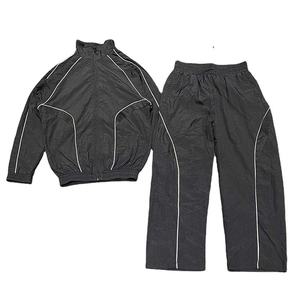 Wholesale Custom Men Tracksuit 2 Piece Set <b>Reflective</b> Streetwear Windbreaker <b>Jacket</b> and Pants Athletic Jogging Sweatsuit Set - Product Image 1