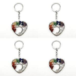 High quality Crystal Keychain Seven chakra tree of life <b>Key</b> <b>chain</b> Natural Heart Stone <b>Key</b> Holder Gifts for Women <b>Key</b> <b>Chain</b> - Product Image 5