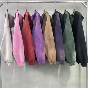 Sudadera con capucha unisex vintage de algodón 100% French Terry 450G, estilo de tendencia pesado, con cremallera, efecto desgastado por el sol y lavado ácido, la más vendida. - Product Image 6