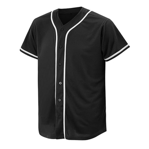 BROOKLYN ATHLETICS NY Maillot de baseball noir pour homme Chemises boutonnées à manches courtes Uniformes de sport Hip Hop 100% polyester - Product Image 1