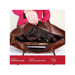 <b>Leather</b> Everything Tote Bag for Women | Genuine <b>Leather</b> Laptop Office Shoulder Handbag Vintage Brown <b>Briefcase</b> for Selling. - Product Image 5