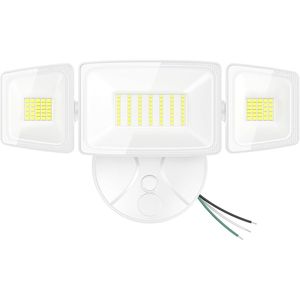 Lámparas de Seguridad para Exteriores de 75W, 7000LM de Brillo, con 3 Cabezales Ajustables, Control por Interruptor, IP65 Impermeable, 6500K, Montaje en Pared - Product Image 1