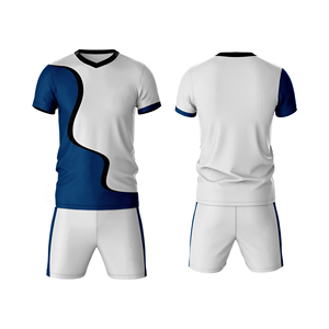 Conjunto de Camiseta y Pantalones Cortos de Fútbol para Hombre, Color Blanco y Rojo, Cuello en V, Absorbe la Humedad, Ajuste Atlético, Estampado Sublimado, para Todas las Temporadas - Product Image 2