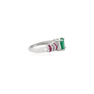 May Birthstone <b>Emerald</b> & Ruby Tapered Dome 925 Sterling <b>Silver</b> <b>Ring</b> Direct Factory Made Wholesale Price Low MOQ - Product Image 5