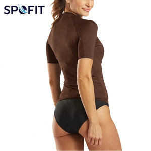 SPOFIT Women's Long Sleeve Rash Guard Anti UV Spandex Polyester <b>Compression</b> Swim <b>Shirt</b> Ready to Ship - Product Image 3