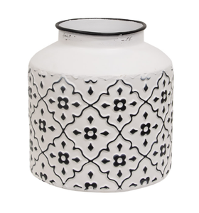 Handmade <b>Small</b> Iron Metal Vase <b>White</b> and Gold Flower Vase with Coastal Design Wedding <b>Table</b> Centerpiece Decorations - Product Image 2