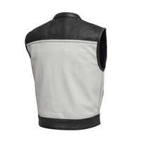 Gilet en cuir perforé bicolore Lowrider pour homme, blanc