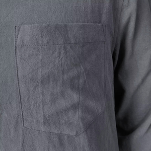 Proveedor de Ropa, Camisa de Vestir Personalizada para Hombre, Cuello con Botones, Blanca, Lisa, Vintage, de Algodón y Lino - Product Image 2