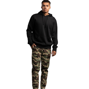 Sweat-shirts à capuche 100 % coton pour hommes, personnalisables avec logo, motif uni, en polaire thermique, impression sérigraphique pour l'hiver – Vente en gros - Product Image 2