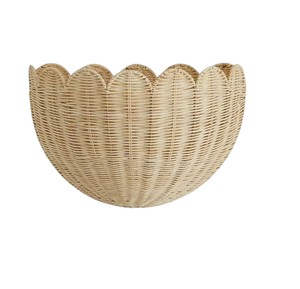 Scallop Shape Rattan Hanging <b>Wall</b> Basket <b>Wicker</b> Plant Flower Holder Handmade Boho Indoor Garden <b>Decor</b> Basket - Product Image 1