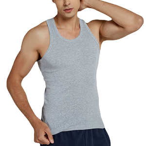 Vente en gros de débardeurs pour hommes de qualité supérieure, respirants, en coton et polyester, pour la salle de sport, style uni avec imprimé décontracté, taille XL, service OEM - Product Image 4