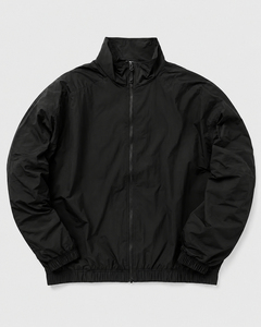 Custom Stand Collar Zip up <b>Black</b> Retro Track Jacket Adjustable Hem Reflective Piping Lightweight Men's <b>Windbreaker</b> Jacket - Product Image 1