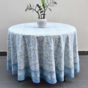 Meilleur prix, nappe ronde classique en lin et coton imprimé floral, lavable, imprimé rond 220 cm, nappe en coton de style français - Product Image 3