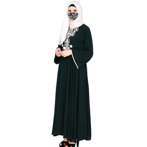 2026 Women's Summer Casual Plus Size Breathable Solid Color Windproof Customizable Islamic Muslim Abaya <b>Dress</b> - Product Image 4