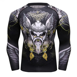 Rashguards Jiu Jitsu avec logo personnalisé, MMA pour hommes, BJJ, maillots de bain, manches longues, haute qualité, vente en gros, imprimés, Fitness, couleur unie - Product Image 4