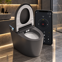 WC intelligent tout-en-un avec levage automatique du couvercle, protection en mousse intégrée, réservoir en acier inoxydable, montage au sol, auto-nettoyant, siphon