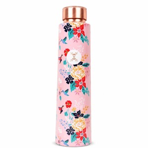 Floral Design Metal <b>Water</b> <b>Bottle</b> <b>Pink</b> With Birds And Flowers Portable Travel Drinkware Double Wall Insulated - Product Image 5