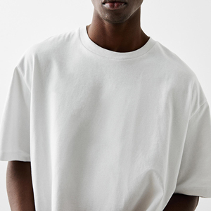 Camiseta Blanca de Hombre con Hombros Caídos, Algodón Premium, Estilo Urbano Oversize - Product Image 5