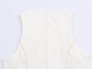 Chaleco Casual de Moda con Cuello Redondo y Cierre de Cinturón, Color Personalizado, para Mujer, Resistente al Viento, Transpirable, sin Mangas, con Bolsillos de Solapa - Product Image 5