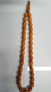 Résine Ambre Texturée Tasbih Ovale Misbaha Subha Sibha Tespih Chapelet de Prière Islamique Dhikr pour le Culte Musulman et Perles de Méditation - Product Image 2