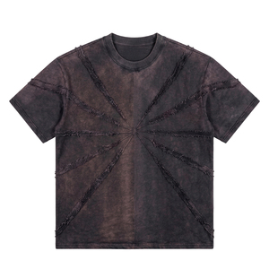 Custom <b>men</b> & Women's <b>Cropped</b> T-Shirt Corduroy Print Crew Neck Short Sleeve Casual Summer <b>Top</b> With Logo Design Slim Fit - Product Image 3