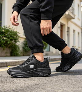 NWK INDUSTRY OEM&ODM Modelo 366 Zapatos Casuales de Estilo Deportivo con Suela Gruesa y Parte Superior Sintética en Negro para Hombre y Mujer - Product Image 4