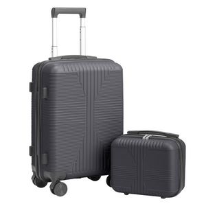 Non-TSA 20-Inch PP Trolley Case with Zipper Closure Fashionable Dark Gray 2-in-1 <b>Suitcase</b> for Travel for 12-Inch Luggage Sets - Product Image 1