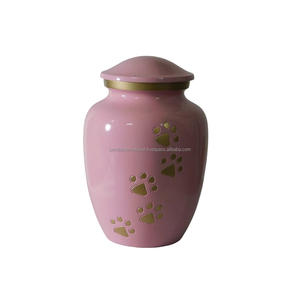 Urnes funéraires en aluminium de haute qualité avec empreinte de patte en étain et urnes funéraires en métal fini de couleur bleue pour les cendres humaines - Product Image 6