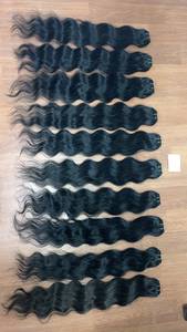 Extensions de cheveux indiens de qualité supérieure, cheveux vierges Remy pour tissage machine double trame, pointes pleines, lisses et soyeuses, ondulations noires profondes - Product Image 2