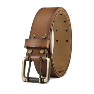 Cinturón de Cuero Genuino Reversible Marrón Cognac de 3.5cm de Ancho con Hebilla de Acero, Ajuste Personalizado, Casual, Formal, Alta Resistencia, Impermeable - Product Image 1