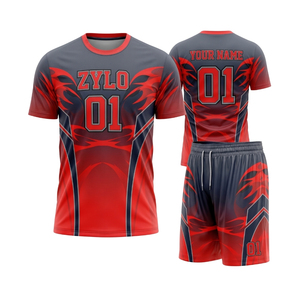 เสื้อฟุตบอลแบบกำหนดเอง ชุดฟุตบอล 7 คน คอวี ทรงเข้ารูป ระบายอากาศได้ดี ผ้าโพลีเอสเตอร์ตาข่าย เสื้อทีม - Product Image 6