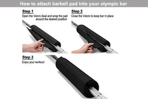 Weight Lifting Shoulder Neck Protective Hip Thrust Squat <b>Foam</b> Barbell <b>Pad</b> Barbell <b>Pad</b> with Secure Hook and Loop Fastener - Product Image 6