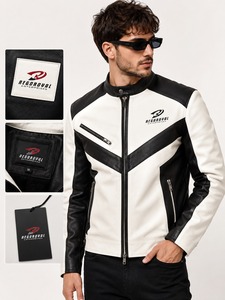 Chaqueta de cuero para hombre a la vanguardia de la moda que combina durabilidad robusta, comodidad premium y un estilo masculino atemporal. - Product Image 4