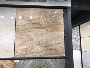 Vente en gros Carreaux de sol en porcelaine polie émaillée veines de sable marbre beige design moderne 600x600 600x1200 800x800mm Maison de salle de bain fabricant indien - Product Image 6
