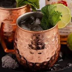 <b>Copper</b> Moscow mule cup set for refined designer refreshment <b>tables</b> hammered finish metal cups durable reusable party mugs - Product Image 2