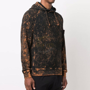 Sweat-shirt à capuche pour homme en coton 100% délavé à l'acide, impression numérique, manches raglan, streetwear, pull-over, logo patch - Product Image 6