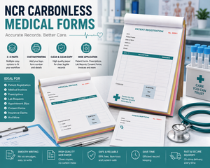 Carnets de factures autocopiantes NCR sur mesure, impression offset couleur CMJN, papier 55 g/m² avec reliure agrafée - Product Image 1