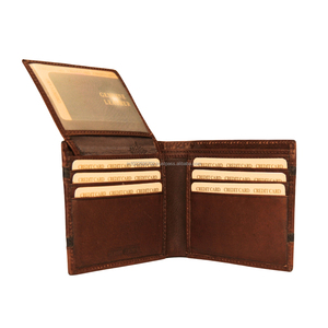 Cartera plegable RFID de lujo para hombre, piel de vaca delgada Premium, logotipo personalizado, longitud corta, cierre plegable, cuero genuino, venta al por mayor - Product Image 4