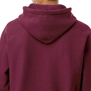 <b>Mens</b> Heavyweight Cross-Grain <b>Hoodie</b> <b>Maroon</b> Color Premium Cotton Fleece Pullover Sweatshirt Custom Logo OEM ODM Casual Winter - Product Image 5
