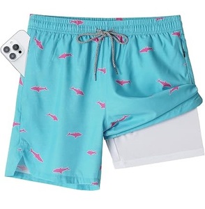 Pantalones Cortos Deportivos de Secado Rápido con Estampado de Hojas de Palma, Cintura con Cordón, para Yoga, Entrenamiento, Gimnasio y Running, en Tela de Poliéster - Product Image 2
