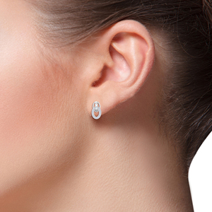 Pendientes de Aro con Diamantes Chapados en Oro Blanco de 18K de Primera Calidad, Pendientes Colgantes de Lujo con Eslabones Ovalados Entrelazados para Mujer, Joyería Fina - Product Image 5