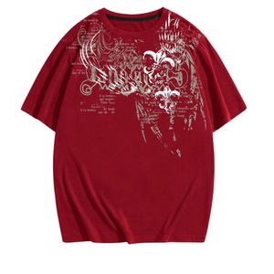 เสื้อยืดคอตตอนหนาน้ำหนักมากทรงโอเวอร์ไซส์ พิมพ์ลายกราฟิก Fleur De Lis สไตล์วินเทจ กอธิค สตรีทแวร์ แขนสั้น รับผลิตตามสั่งขายส่ง OE - Product Image 4