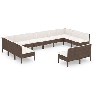 Conjunto de Muebles de Jardín de Ratán Sintético Marrón con Acero con Recubrimiento en Polvo y Poliéster, Muebles de Exterior Duraderos - Product Image 2