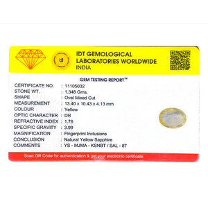 Loose 6.74 Carat Oval Cut Yellow Sapphire Gemstone for Fine Jewelry - Product Image 4
