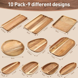 Palette en bois d'acacia sur mesure de haute qualité, différentes tailles, plateau à fruits et en-cas pour réunions de famille - Product Image 6