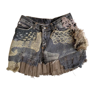 Falda vaquera de retazos retro vaqueros de moda Moda para mujeres proveedor vietnamita MOQ 50 piezas - Product Image 5