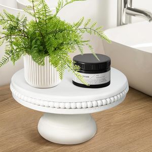 Plateau de service décoratif rond en bois d'acacia, fait main, poli, design moderne et minimaliste, couleur unie, pour mariage, salle de bain, présentation - Product Image 1